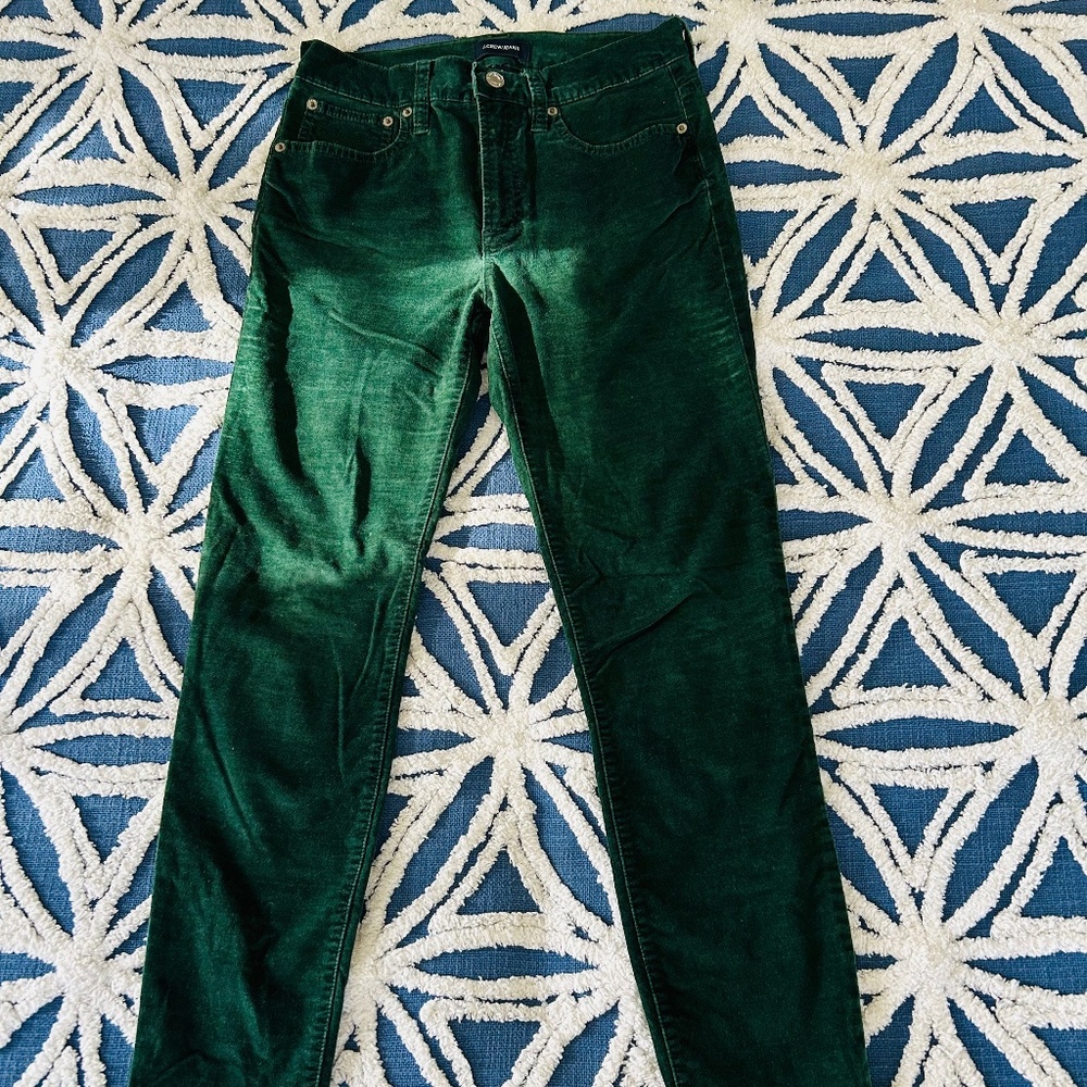 Green velvet jeans